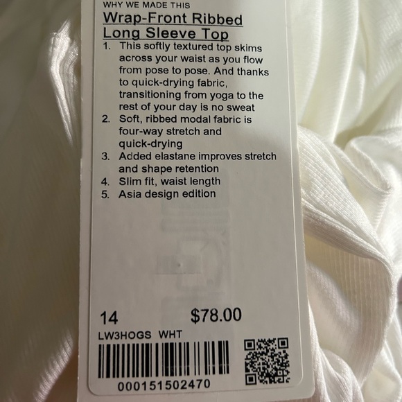 Lululemon wrap front long sleeve top - Picture 3 of 4